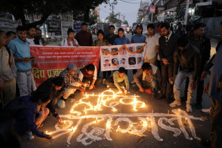 इजरायलमा मारिएकाहरूकाे सम्झनामा माइतीघरमा दीप प्रज्वलन